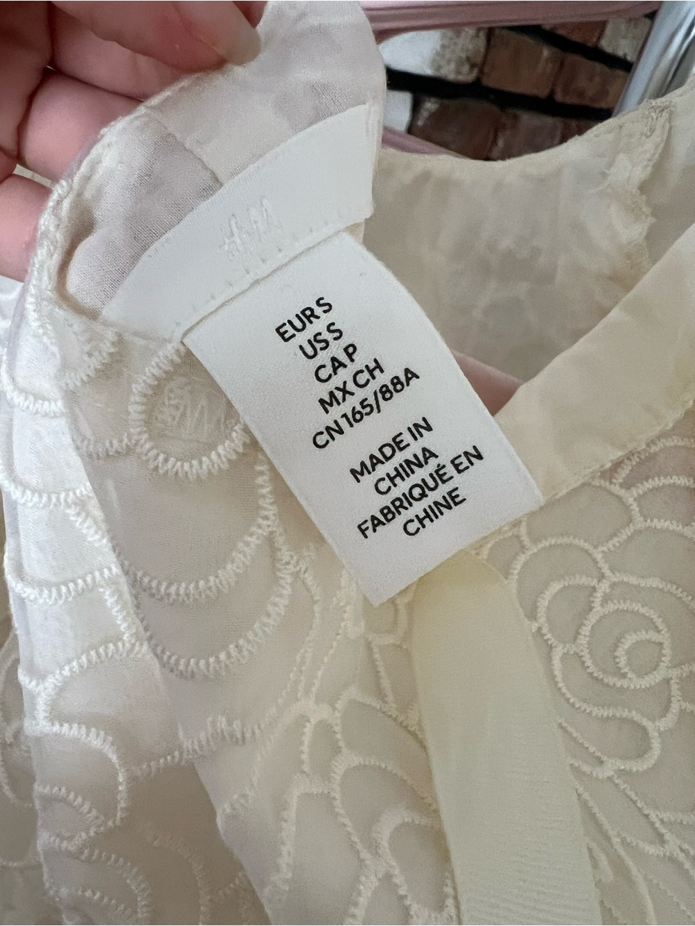 H&M Cream Floral Lace Puff-Sleeve Dress - Picture 10 of 10